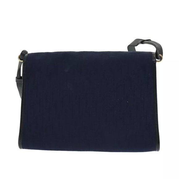 Christian Dior Trotter Canvas Shoulder Bag Navy Auth 77938 - Picture 9 of 16